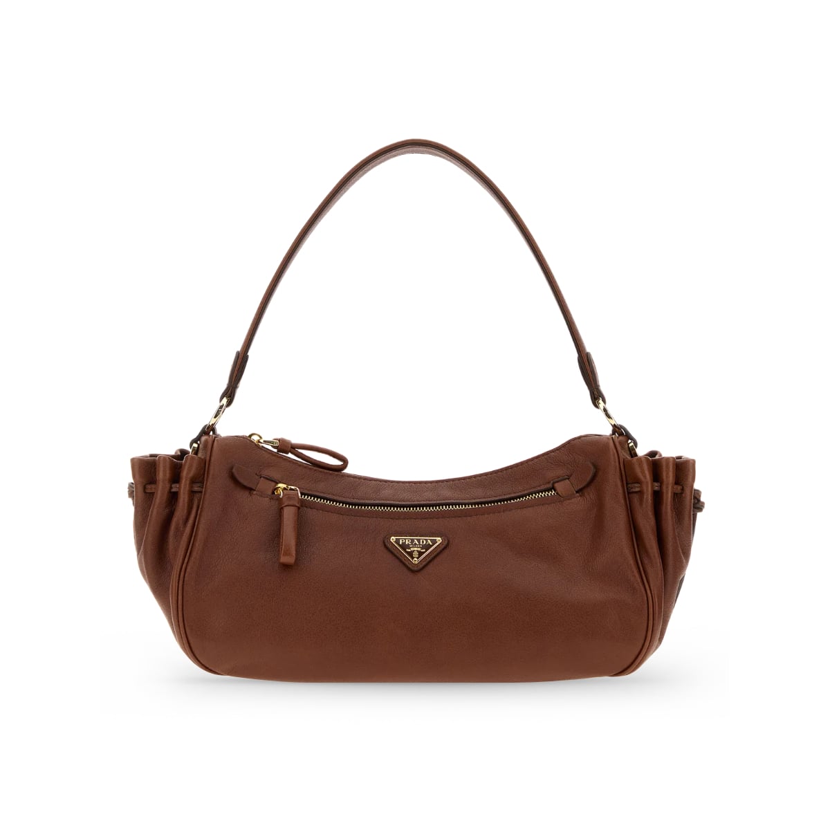 Caramel Shoulder Bag Leather Brown-Prada