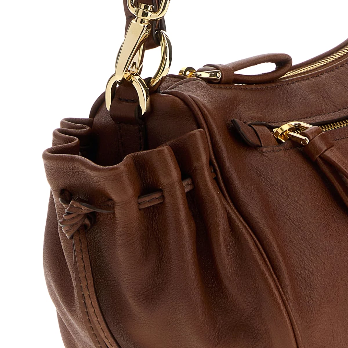 Caramel Shoulder Bag Leather Brown