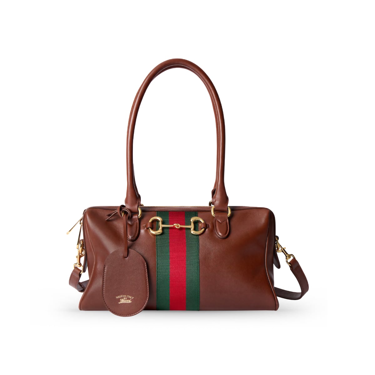 Borsetto Medium Boston Bag Leather Chesnut GHW-Gucci