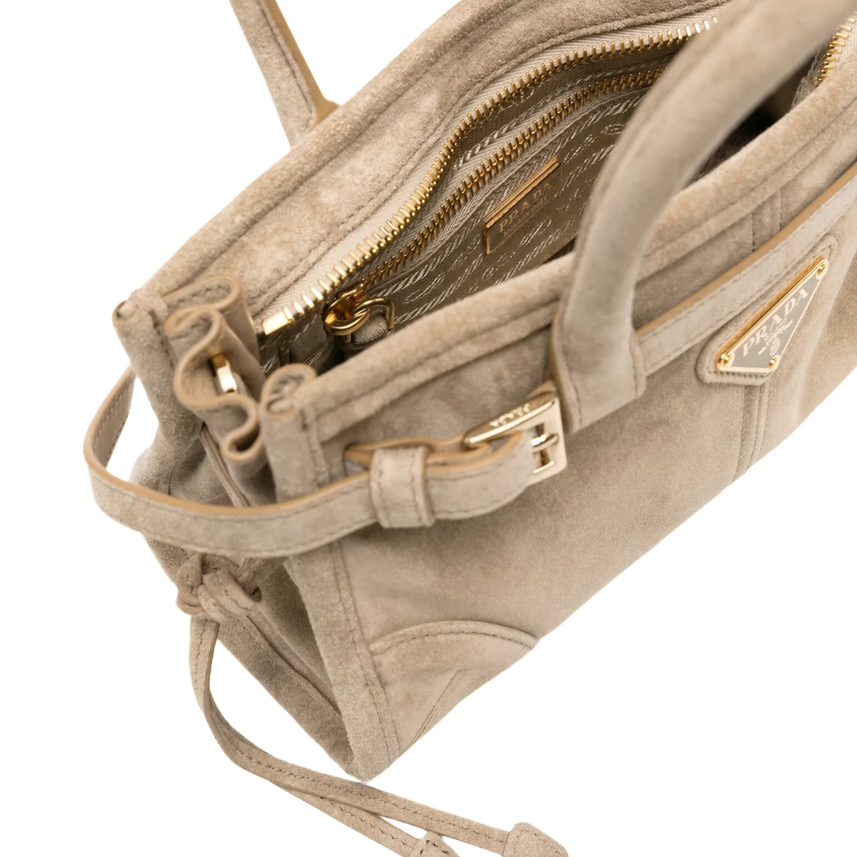 Bonnie Mini Suede Handbag Beige