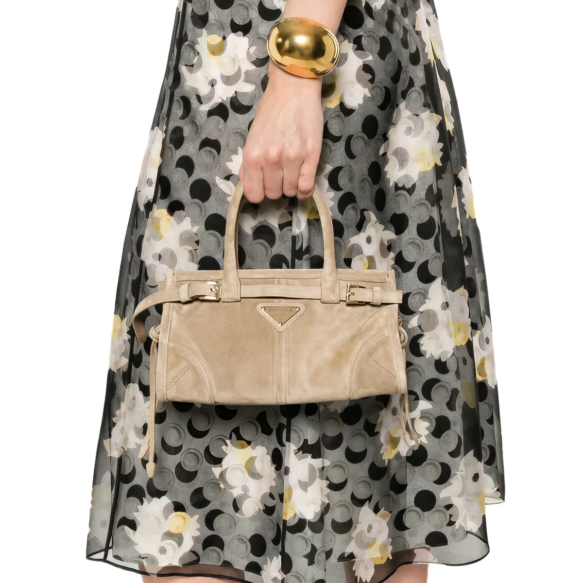 Bonnie Mini Suede Handbag Beige