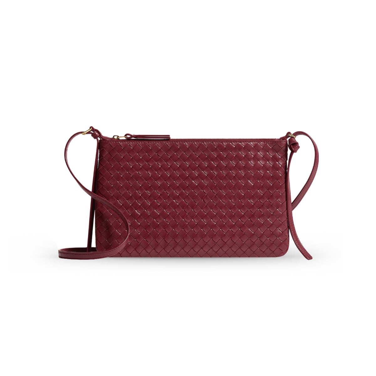 Intrecciato Piccolo Medium Pouch Lava Red-Bottega Veneta