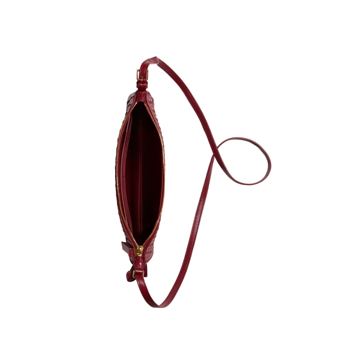Intrecciato Piccolo Medium Pouch Lava Red