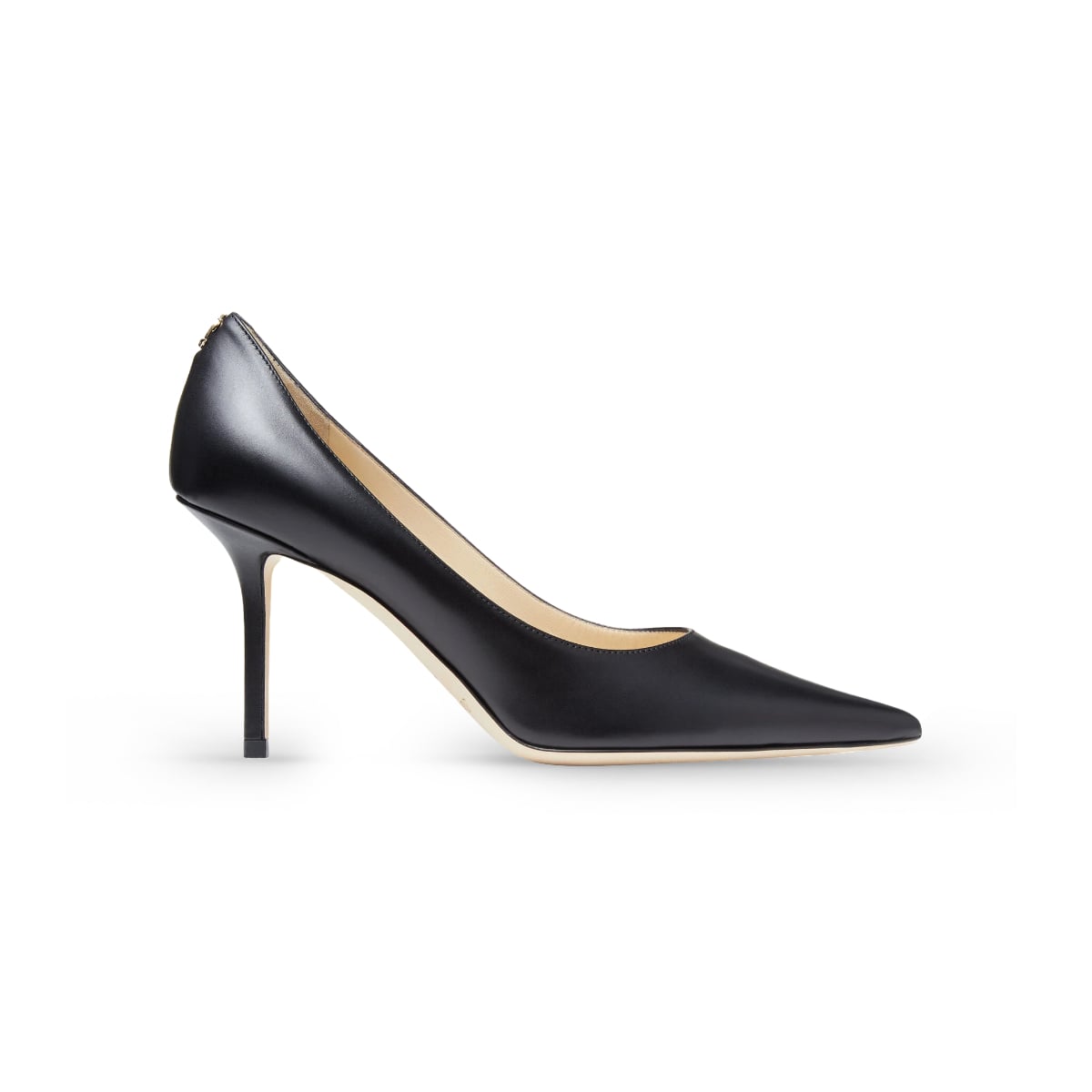 Love 85 Calfskin Leather Pump JC Emblem Black-Jimmy Choo