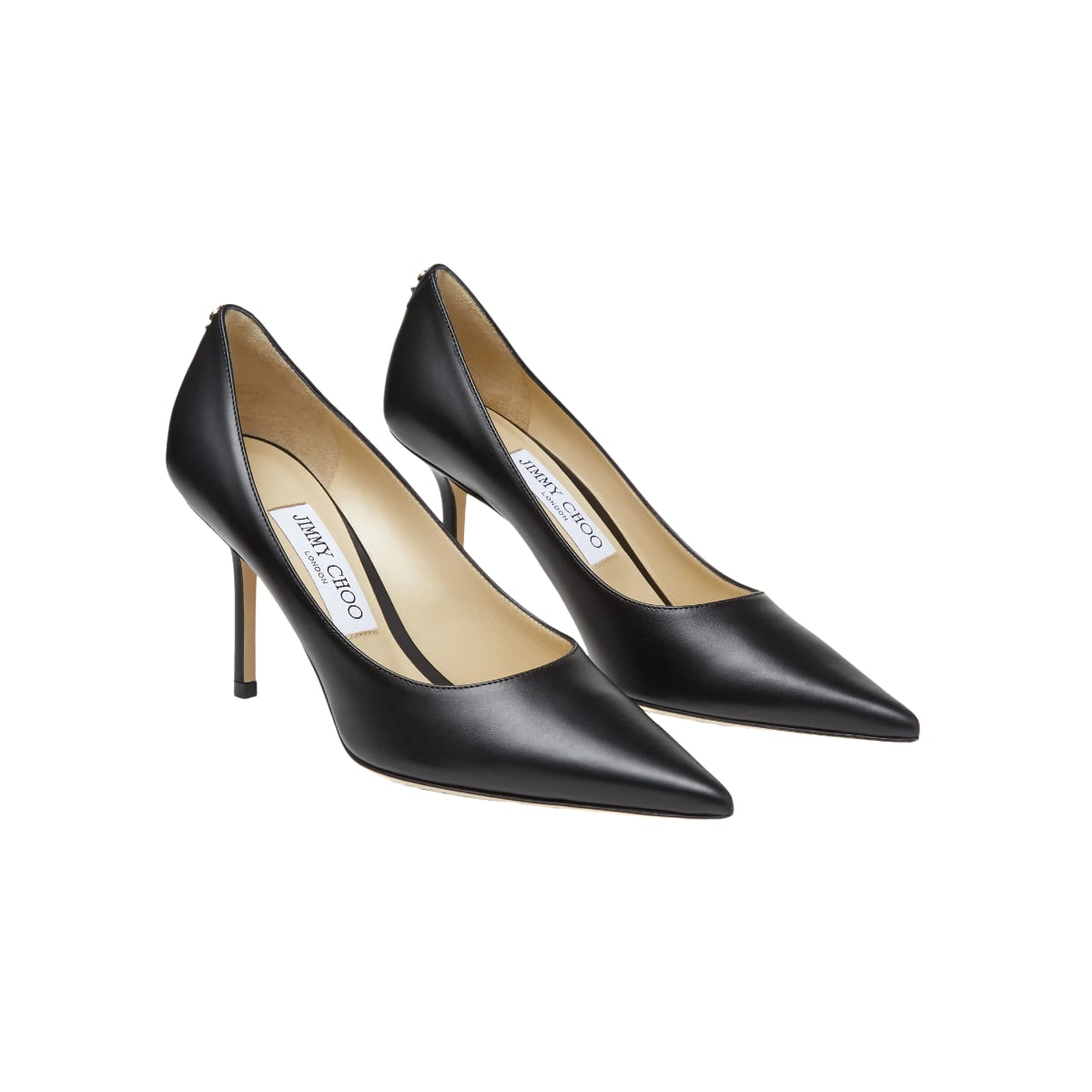Love 85 Calfskin Leather Pump JC Emblem Black