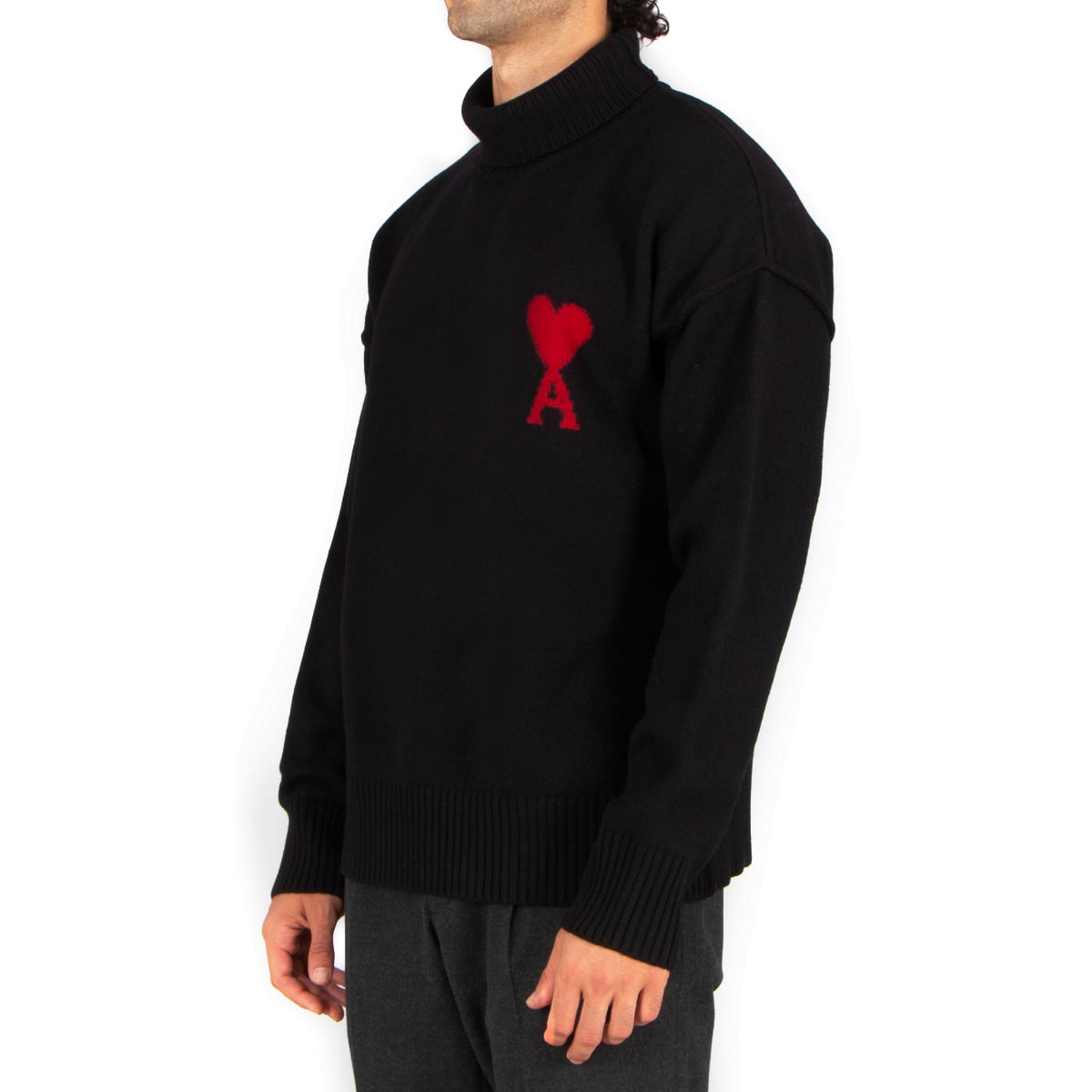 Red Ami De Coeur Turtleneck Sweater Black