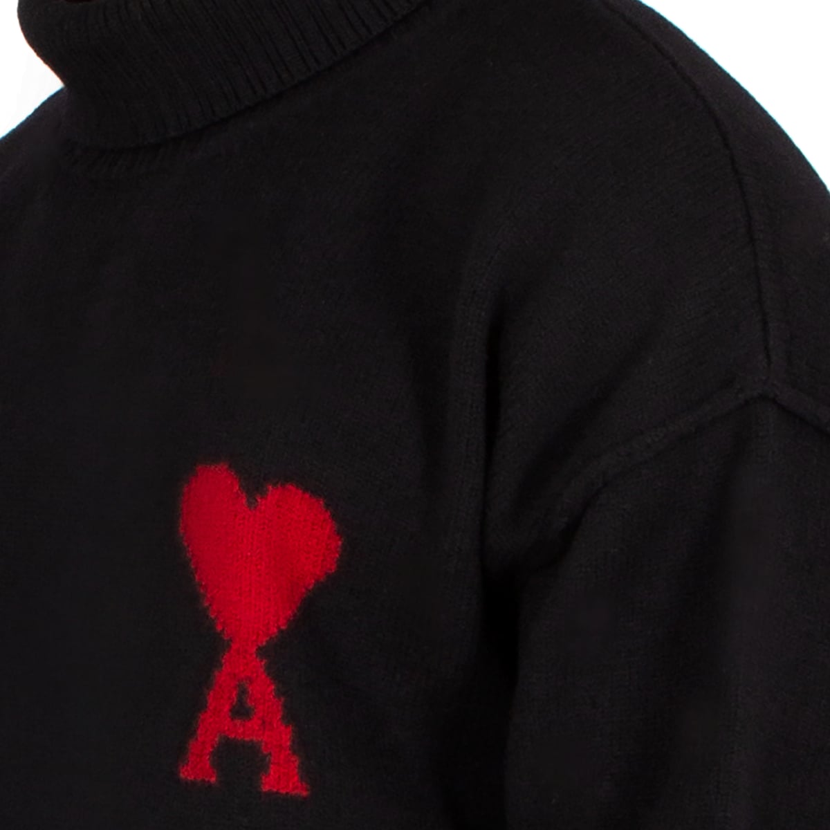 Red Ami De Coeur Turtleneck Sweater Black
