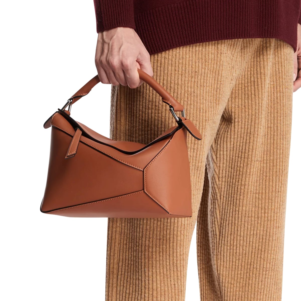 Small Puzzle Edge Classic Handbag Tan
