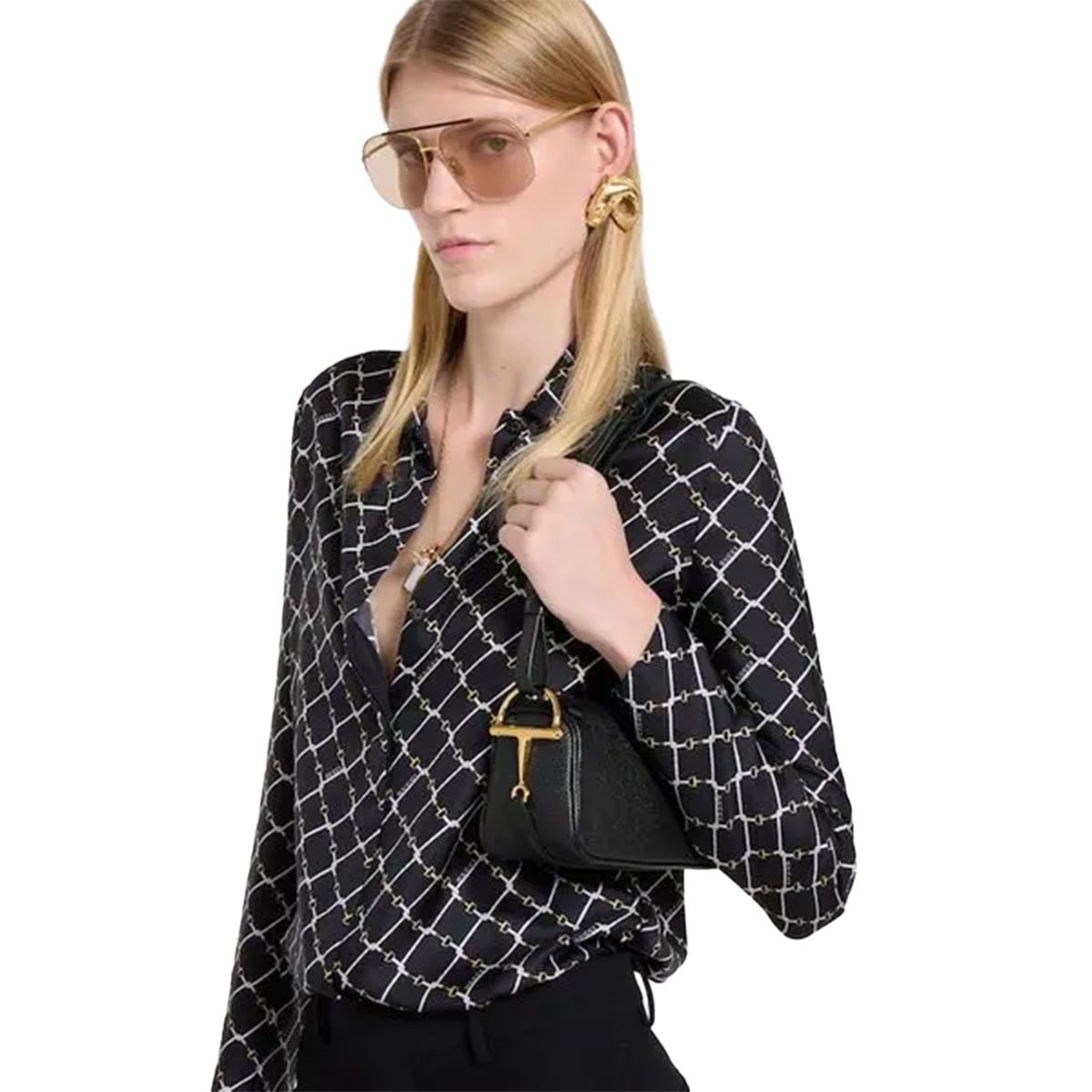 Half Horsebit Mini Bag Calfskin Leather Black LGHW
