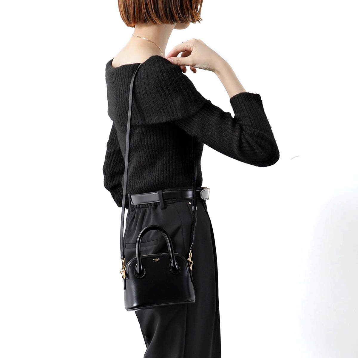 Honorine Mini Handbag Calfskin Black GHW