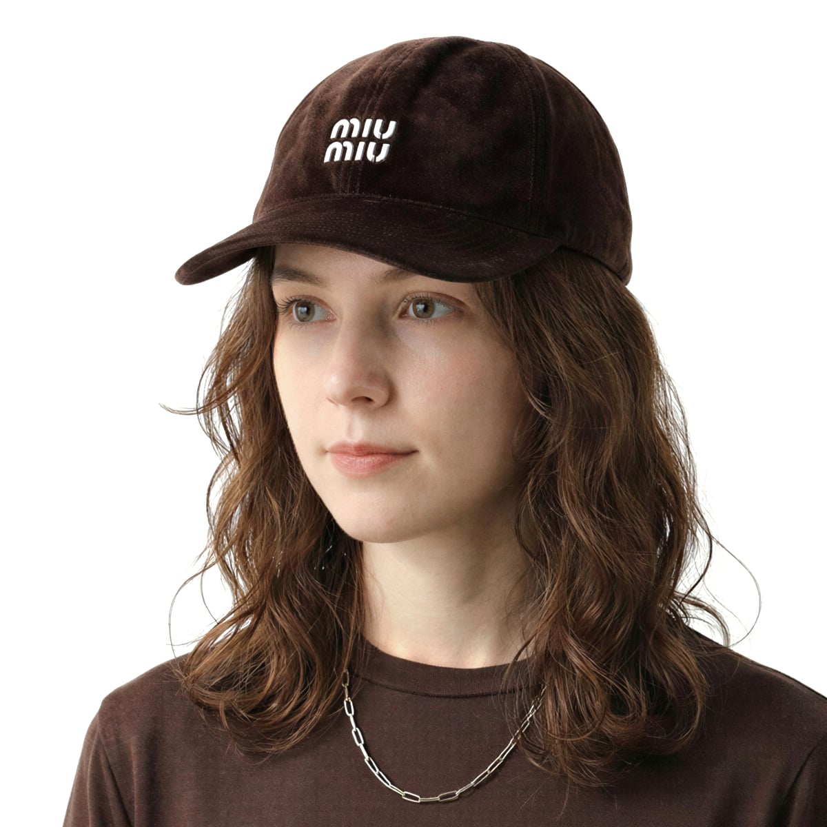 Drill Baseball Cap Embroidered Logo Fabric Brown/Baltic Blue