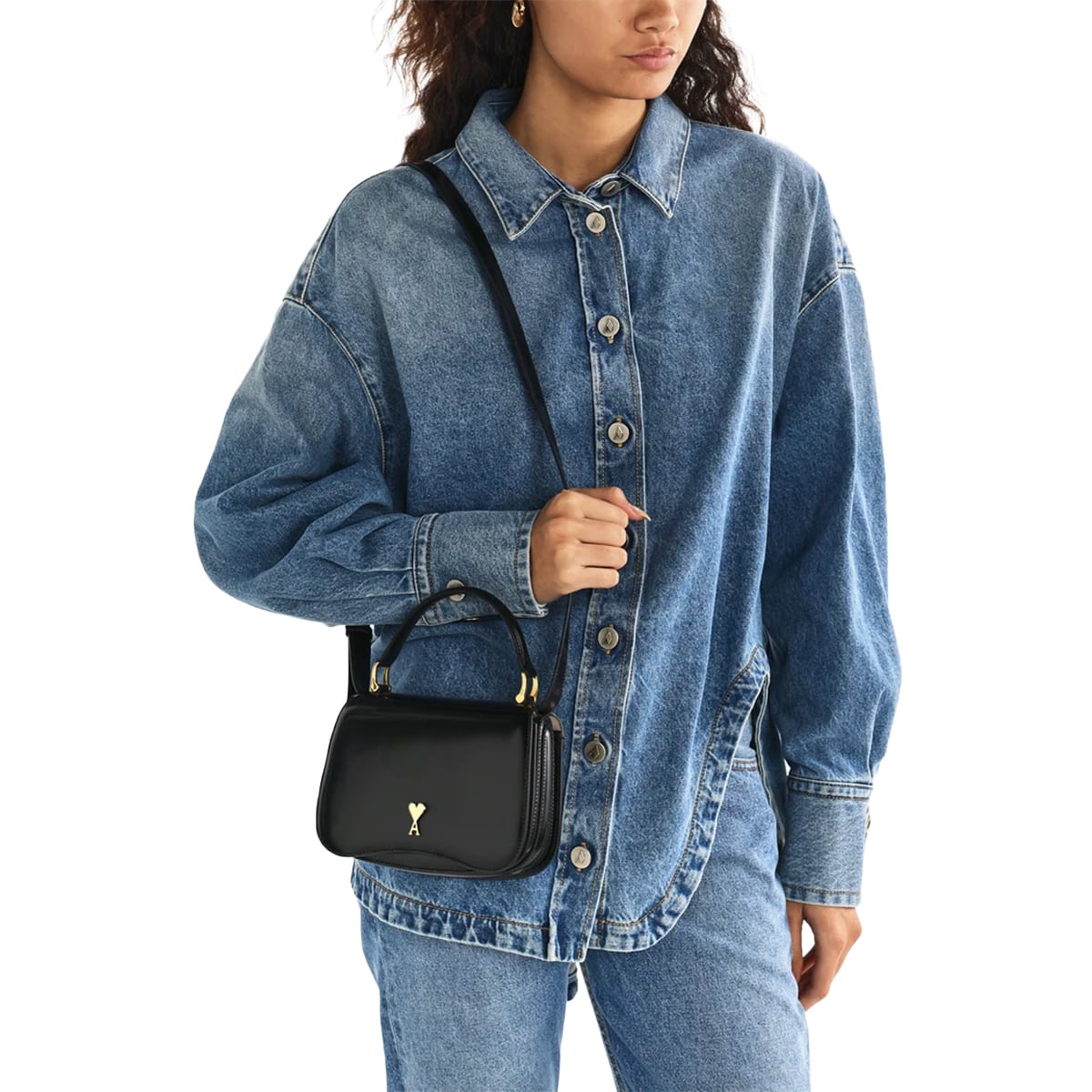 Paris Top Handle Bag Glazed Leather Black