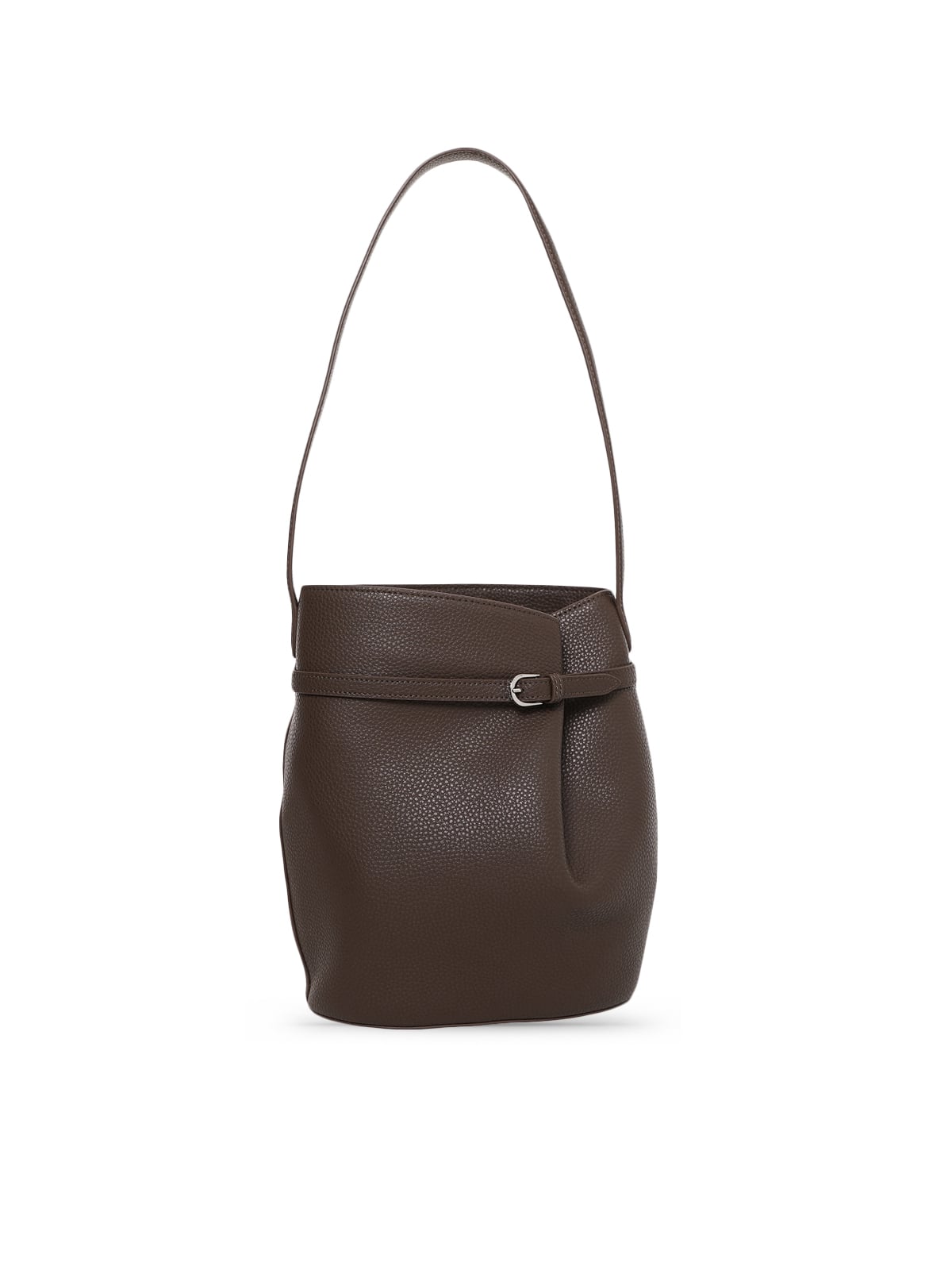 Onde Shoulder Bag Brown Plain-Folnua