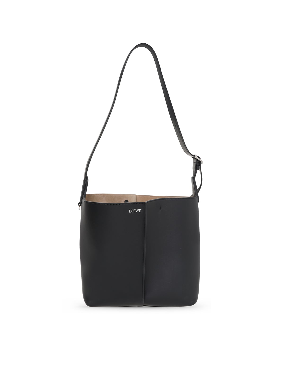 Medium Bilbao Bucket Calfskin Black-Loewe
