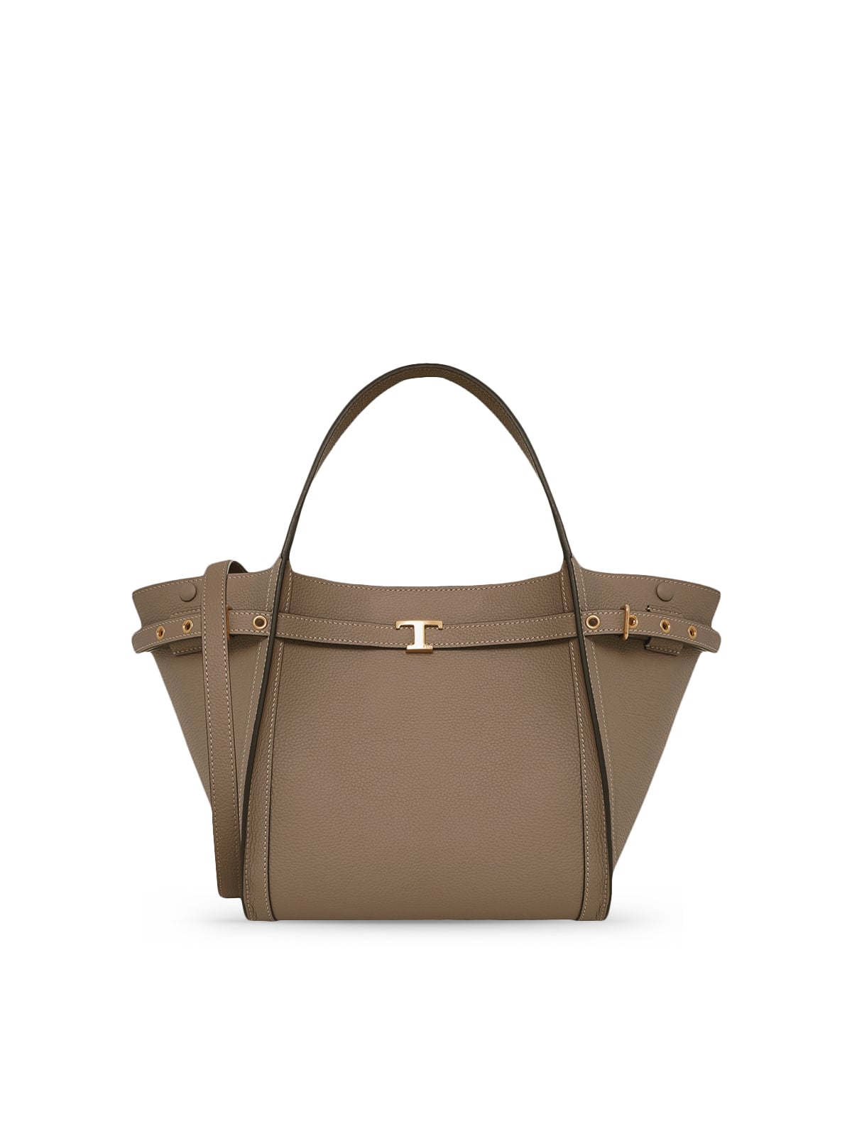 T Timeless Small Shopping Bag Calfskin Leather Beige-Tod's