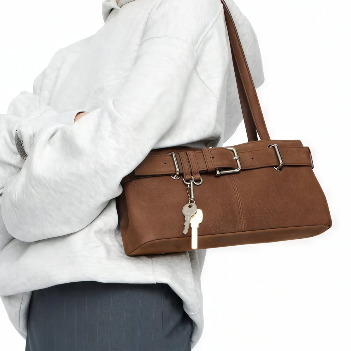 Brocle Mini Shoulder Bag Nubuck Brown