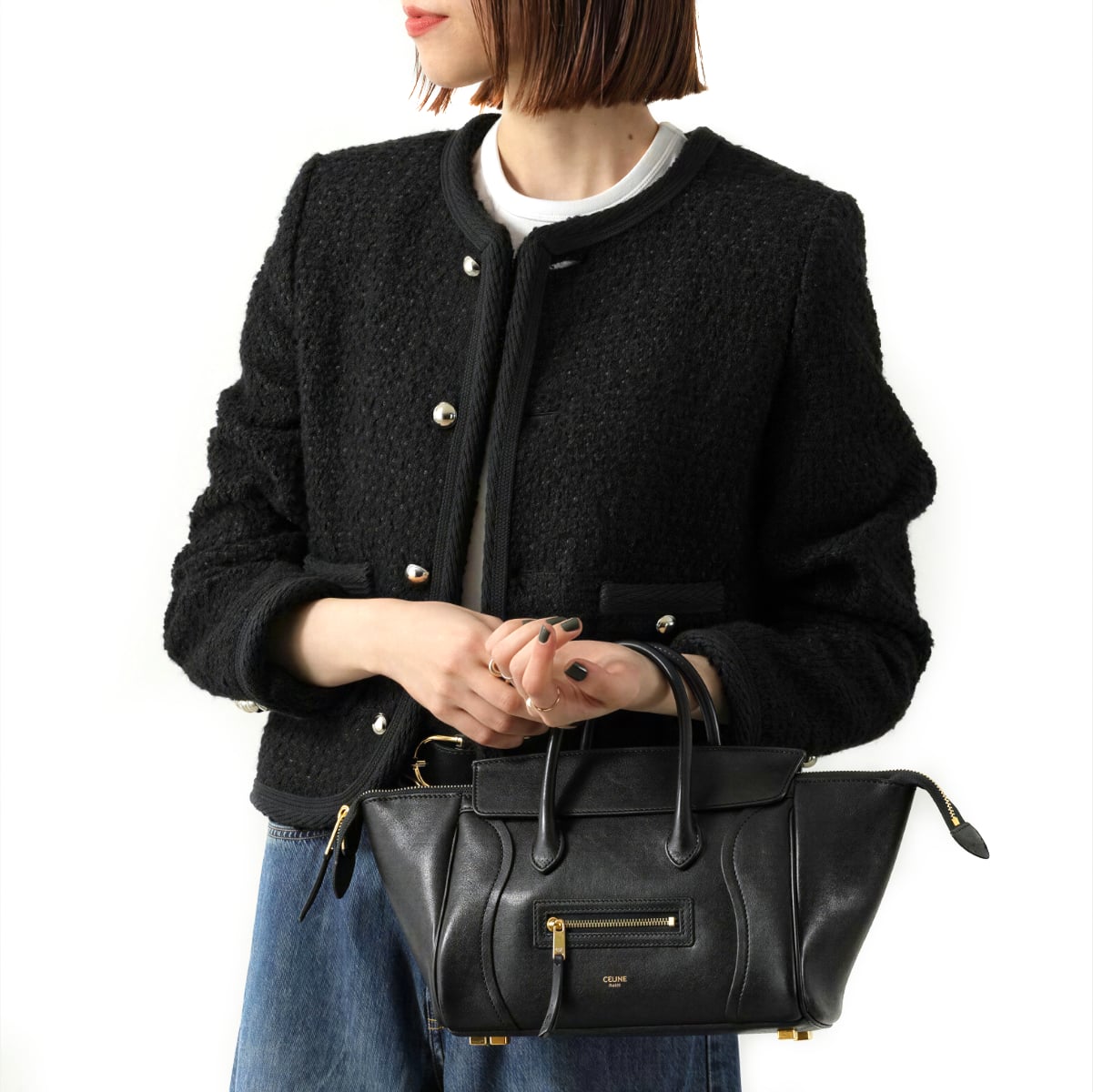 Little Luggage Supple Shiny Lambskin Soft Black GHW