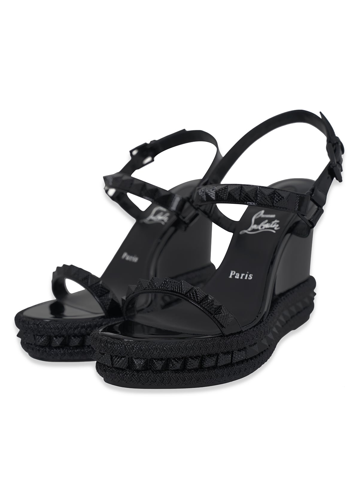 Pyraclou 110 mm Wedge Patent Leather Black