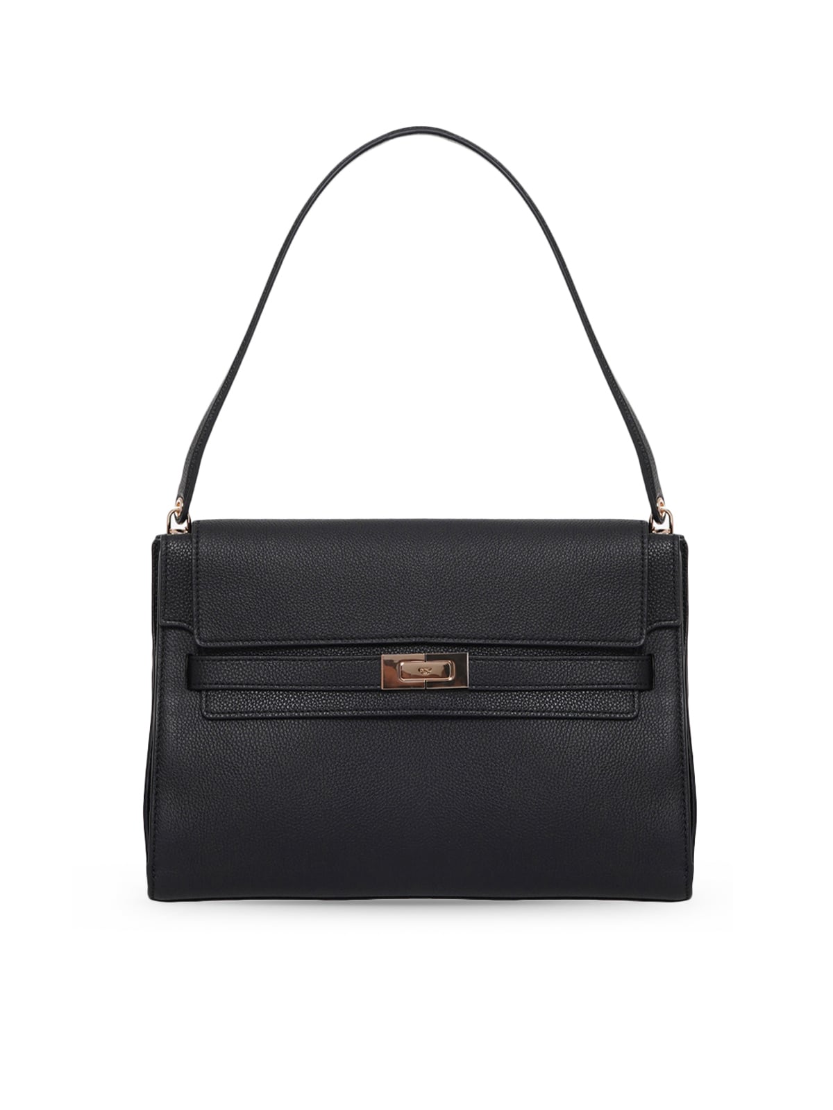 Large Lee Radziwill Grained Shoulder Bag Black-Tory Burch