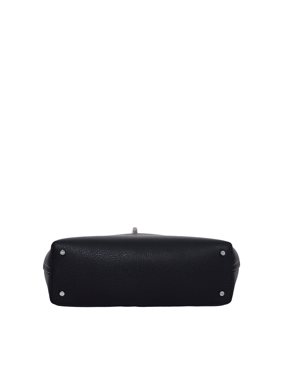 T-lock Grained Leather Clutch Black