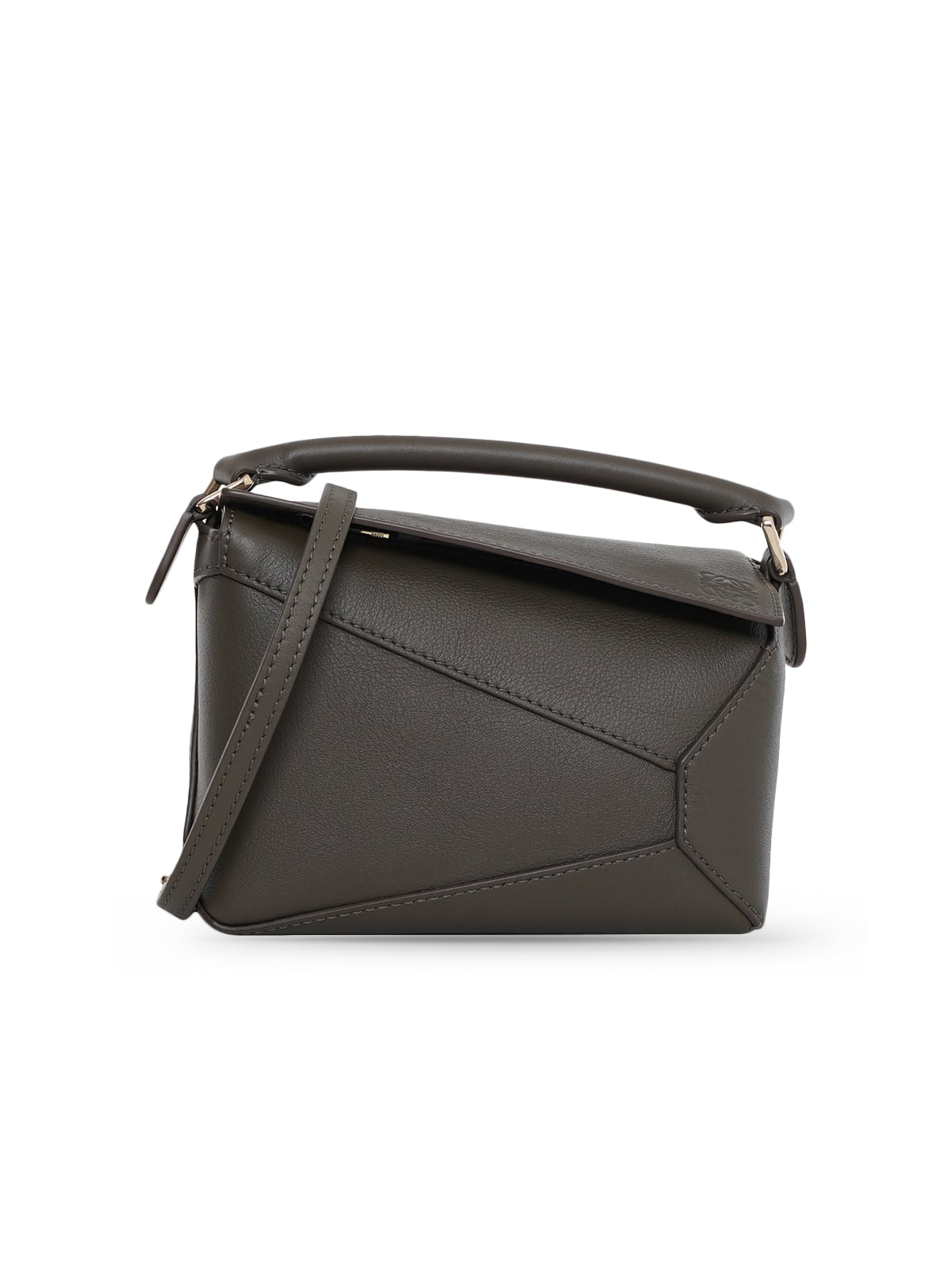 Mini Puzzle Edge Bag Classic Calfskin Dark Khaki GHW-Loewe