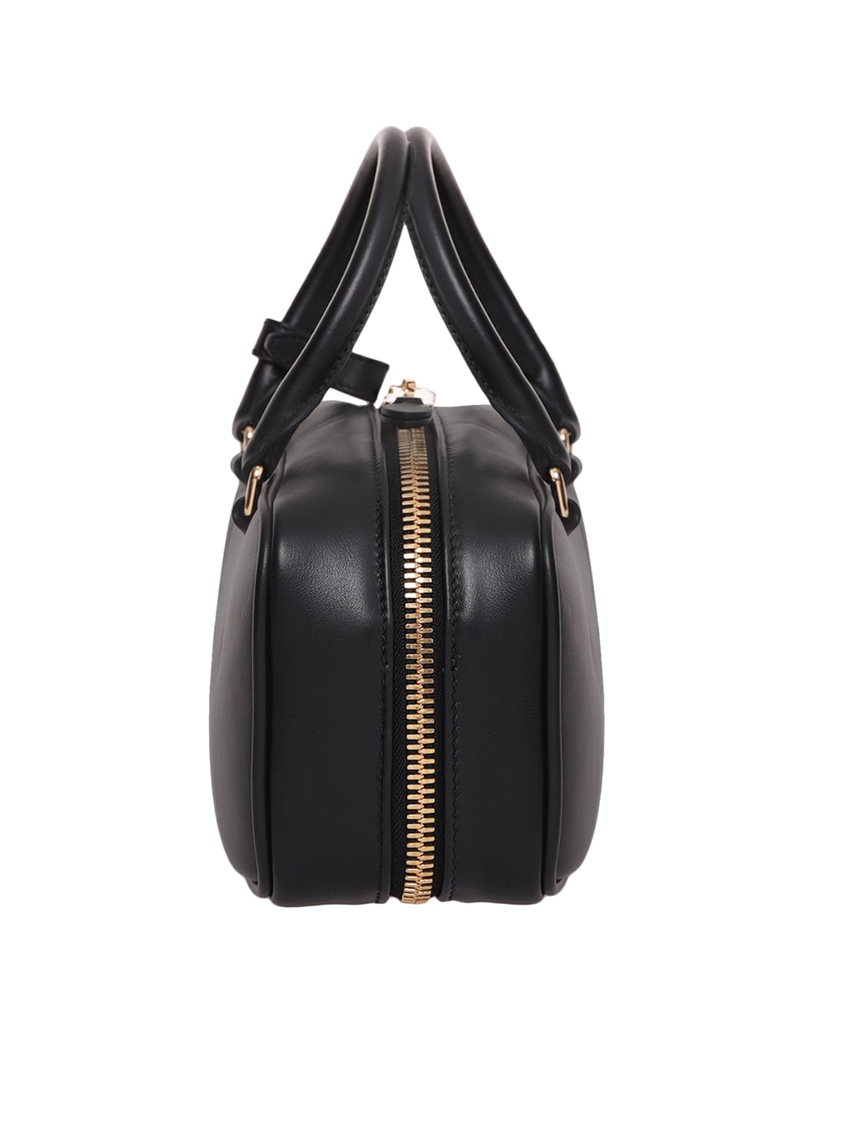 Large Arcadie Leather Bag Black