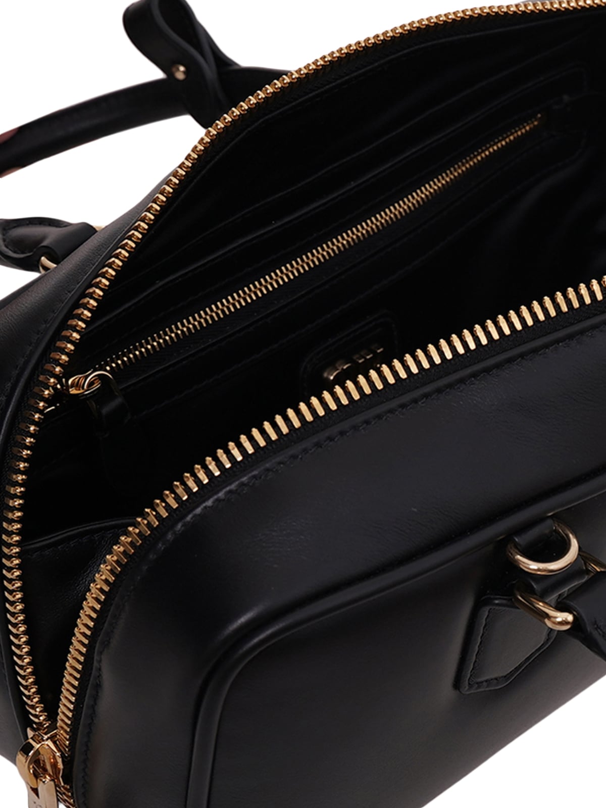 Large Arcadie Leather Bag Black
