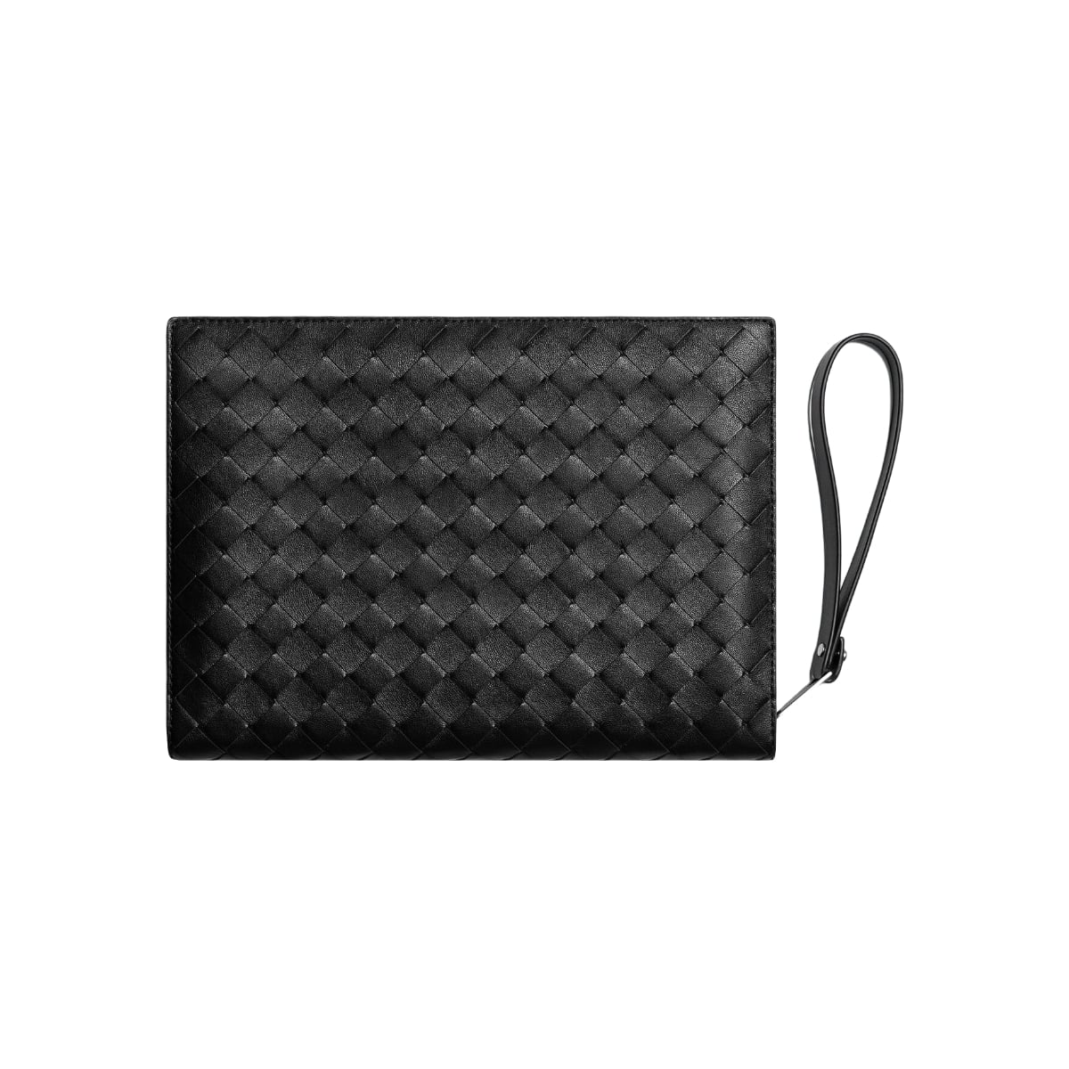 Small Intrecciato Document Case with Wristlet Black SHW