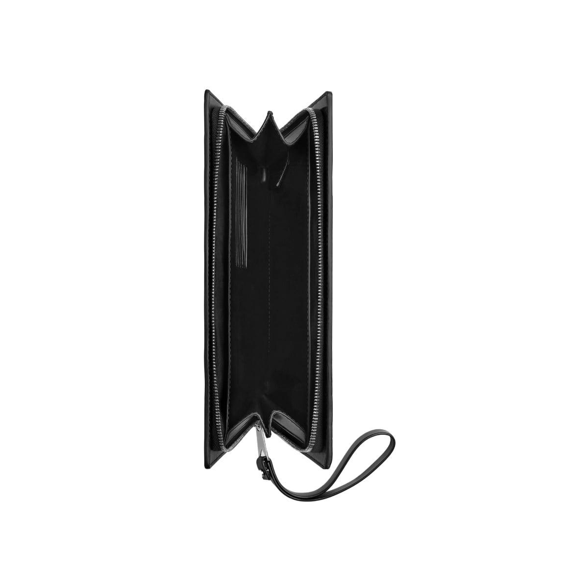 Small Intrecciato Document Case with Wristlet Black SHW