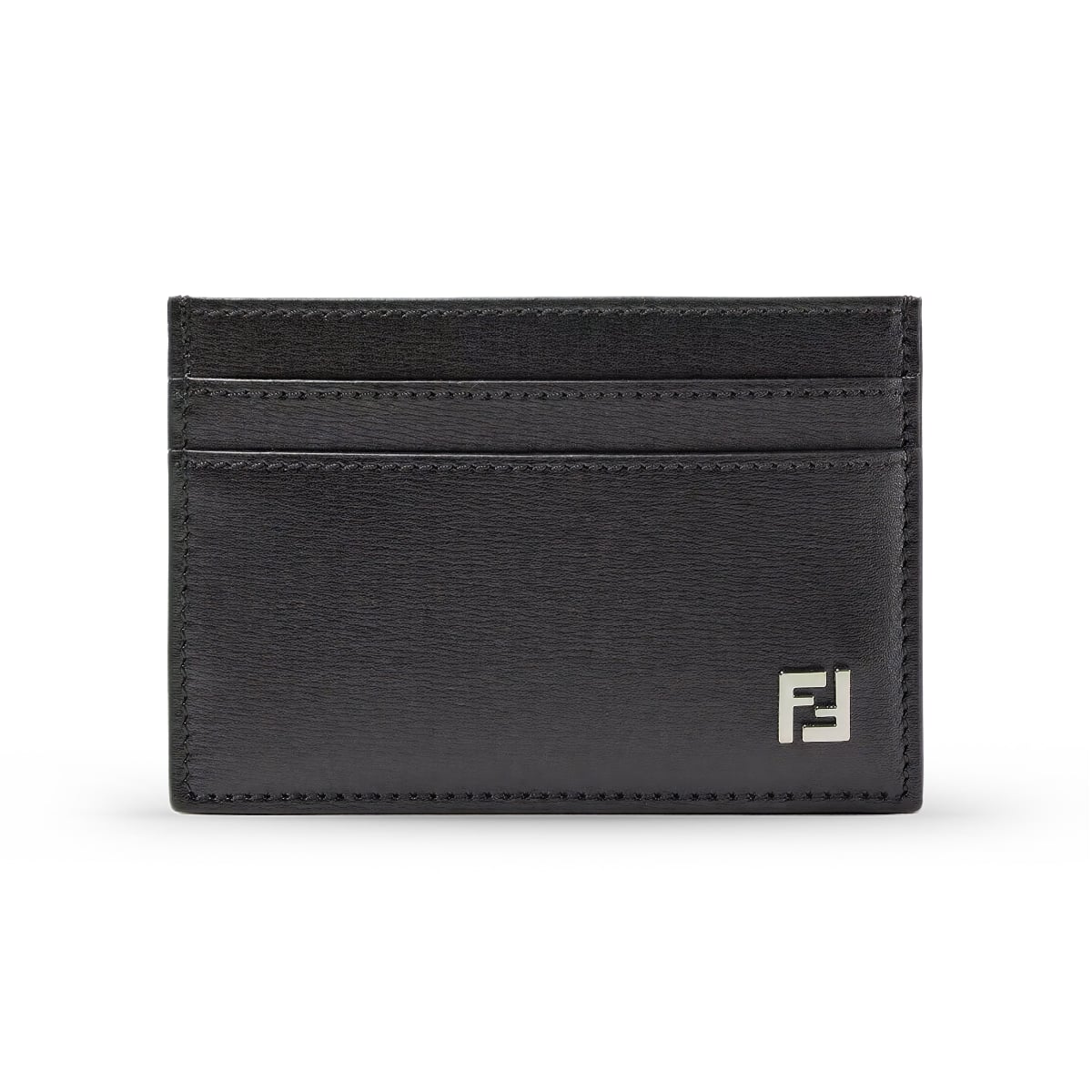 FF Squared Card Holder Leather Black PHW-Fendi