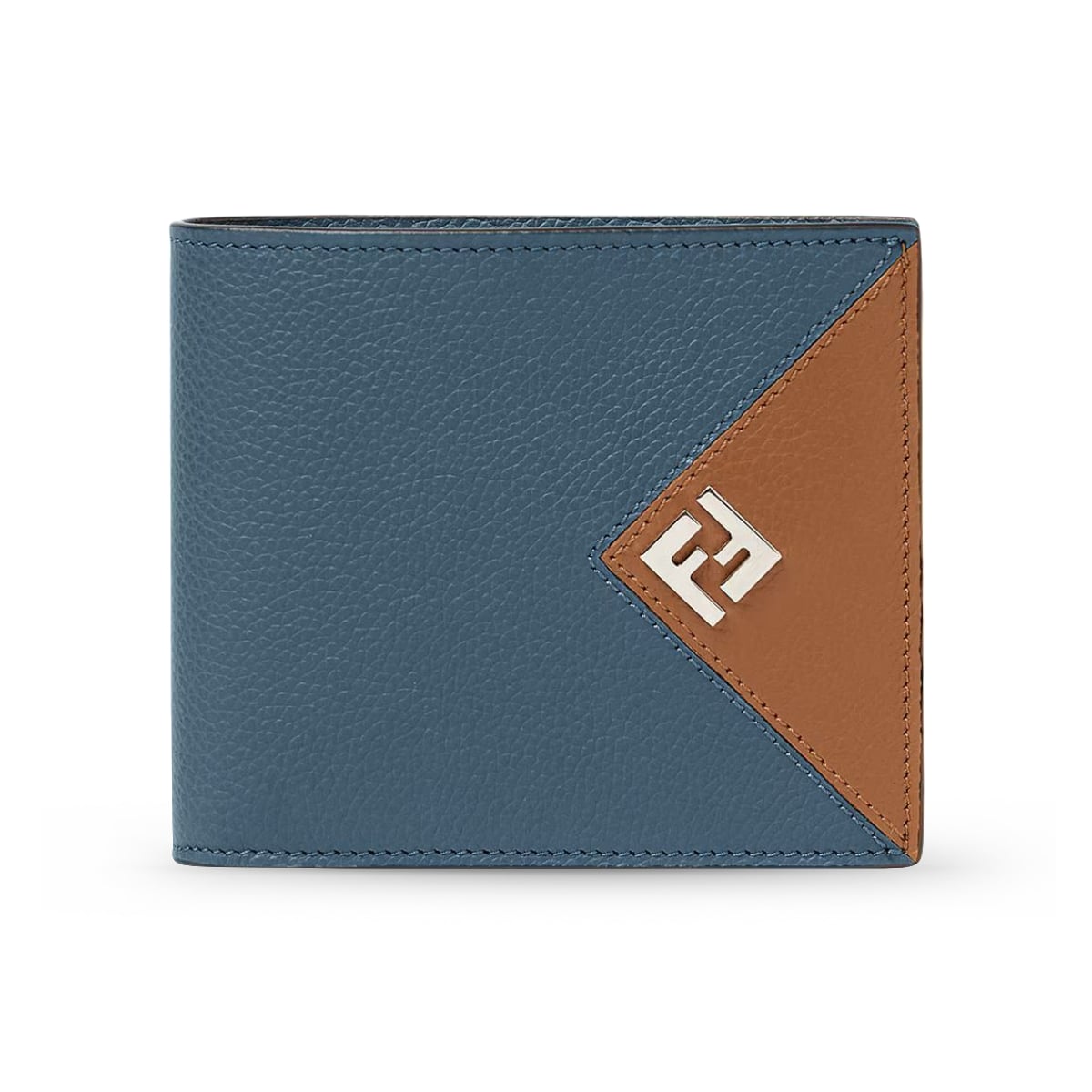Lui Bi-Fold Wallet Leather Sellier Brown Blue-Fendi