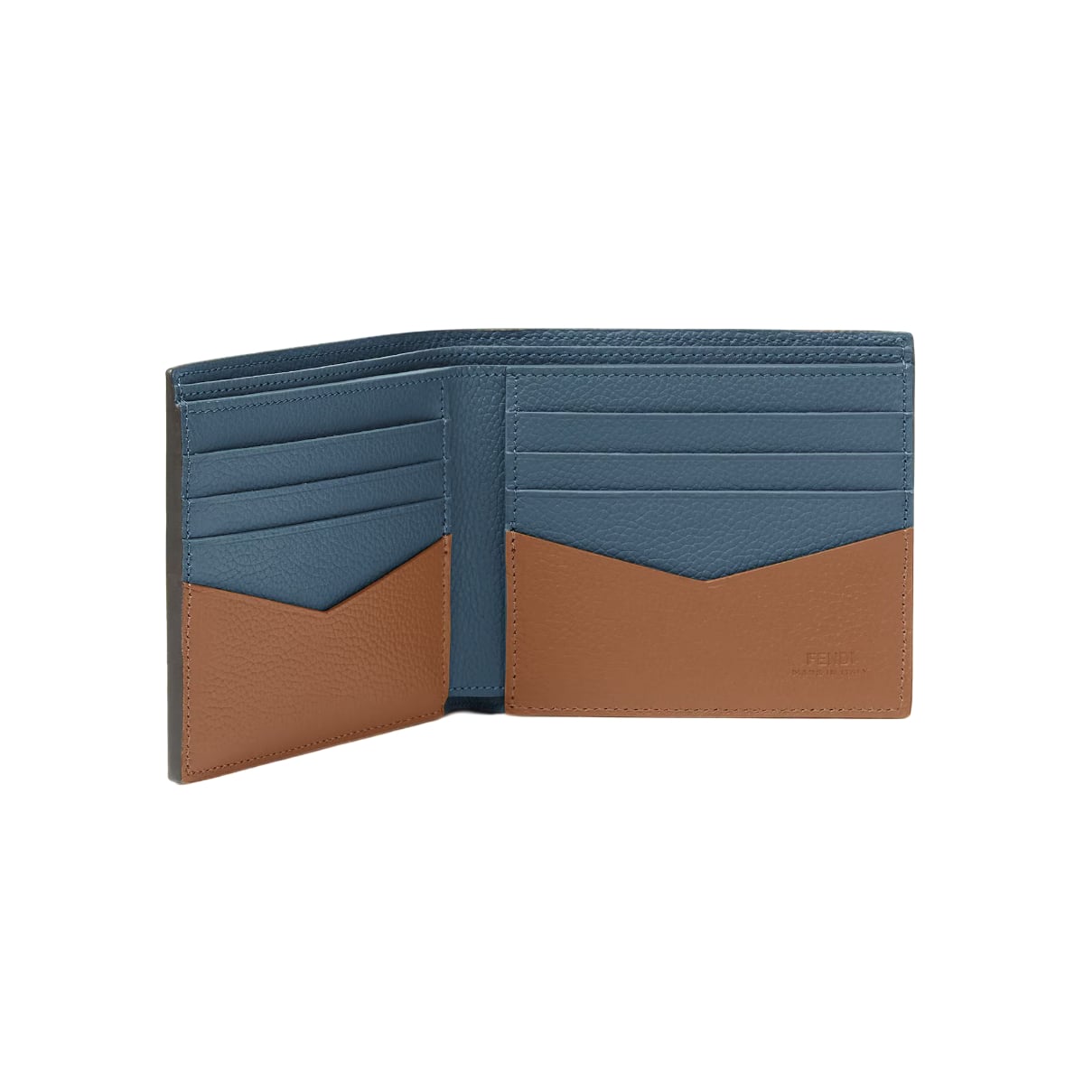 Lui Bi-Fold Wallet Leather Sellier Brown Blue