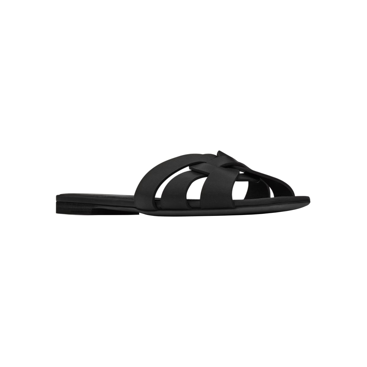 Tribute Smooth Flat Sandal in Black