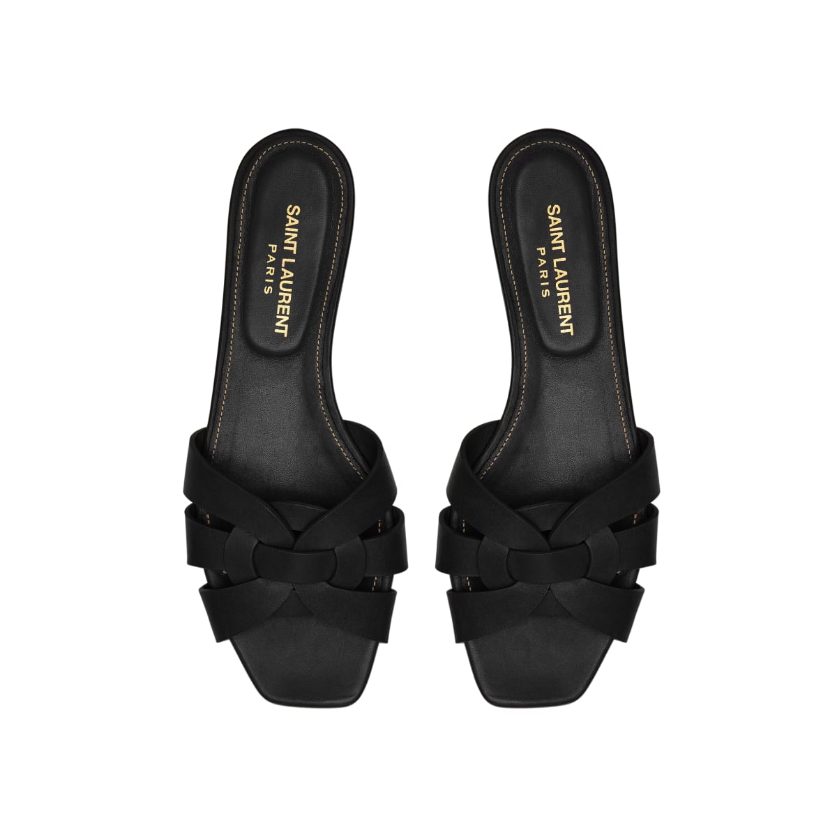 Tribute Smooth Flat Sandal in Black
