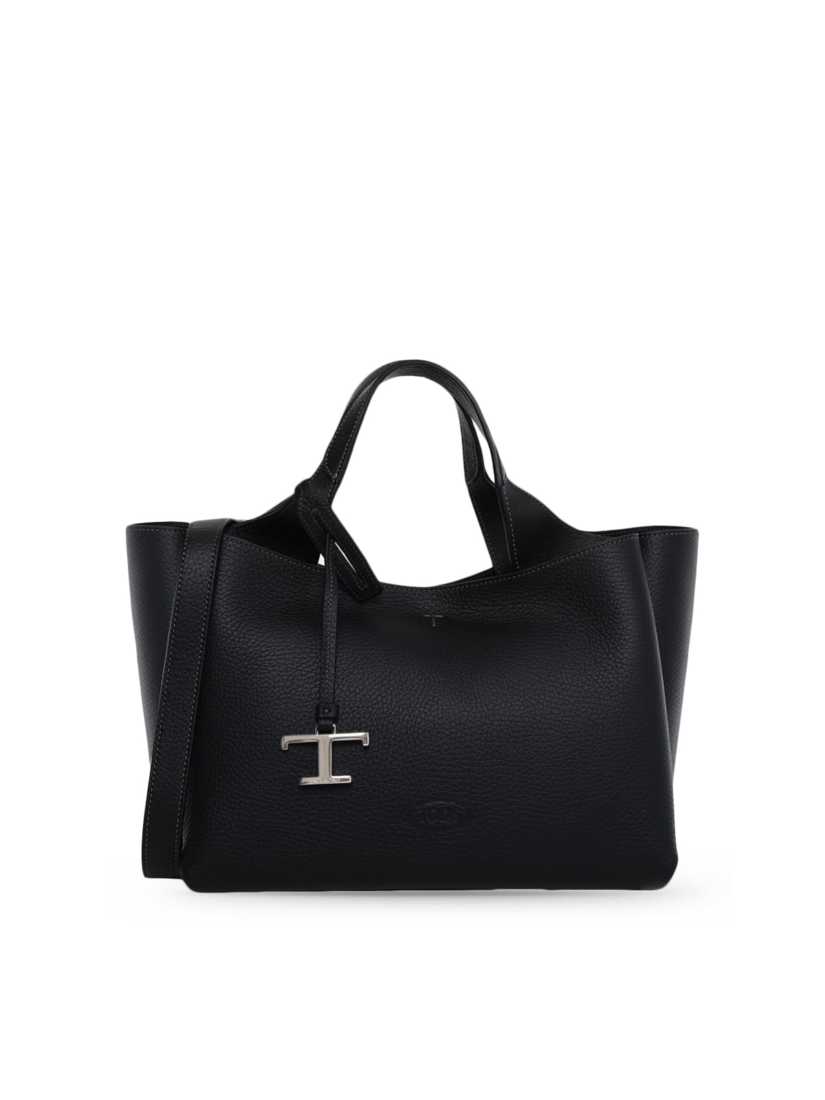 Mini T Timeless Pendant Bag Leather Black-Tod's