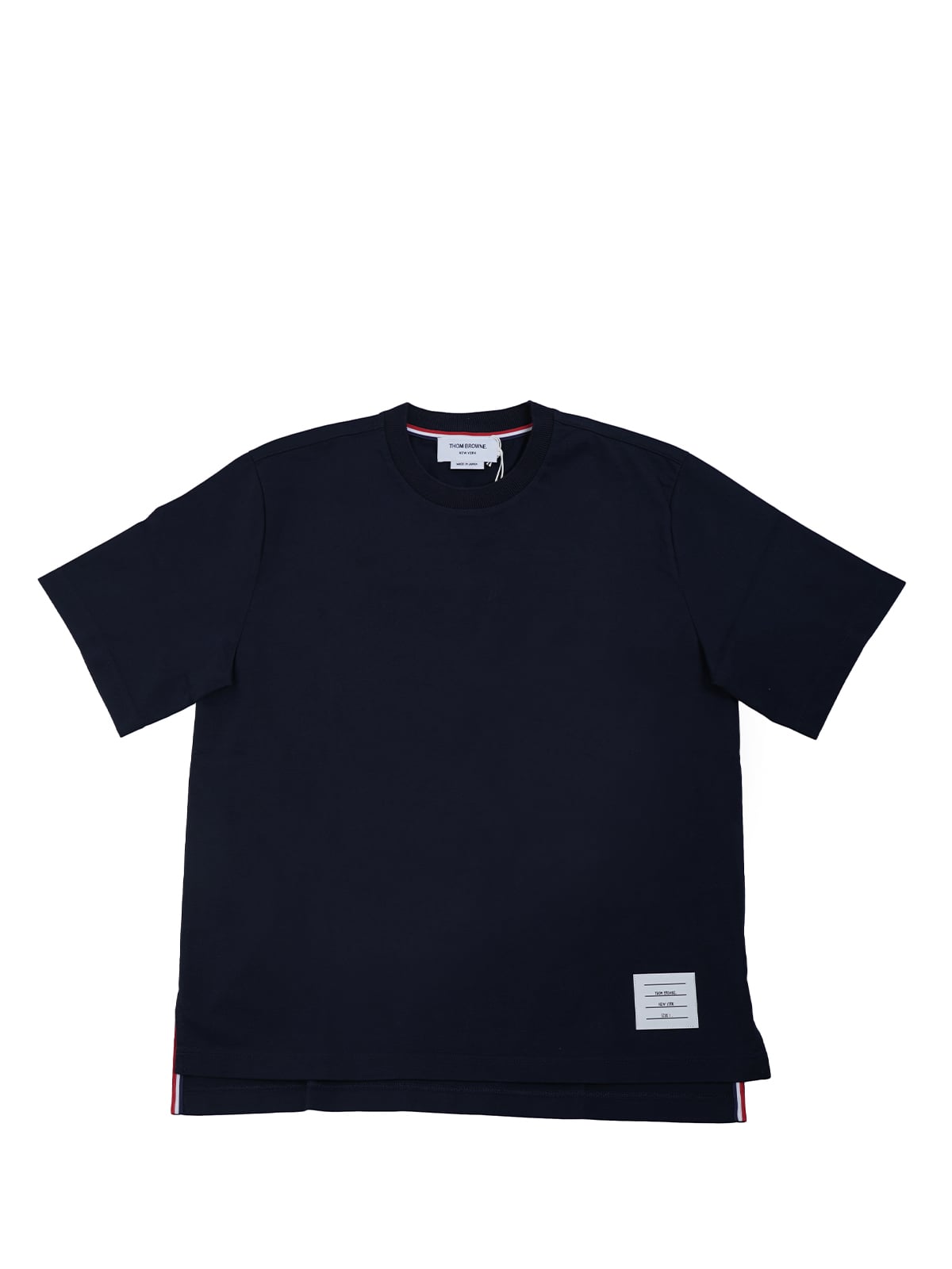RWB Trim T-shirt Navy-Thom Browne