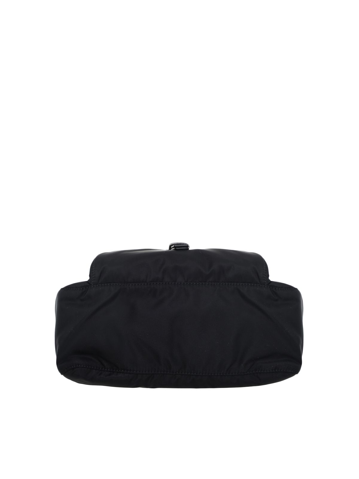 Re-Nylon Metal Triangle Logo Shoulder Bag Black