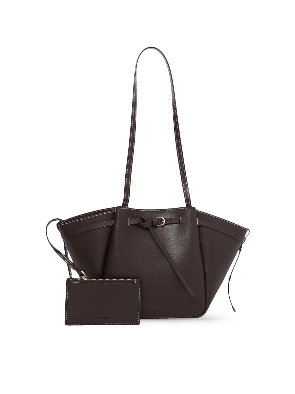 Mini Anthos Shoulder Bag Leather Cocoa Stitch-Folnua