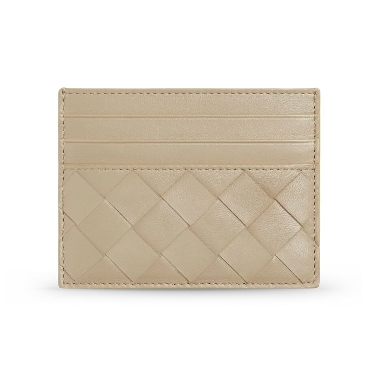 Intrecciato Card Case Ecru-Bottega Veneta