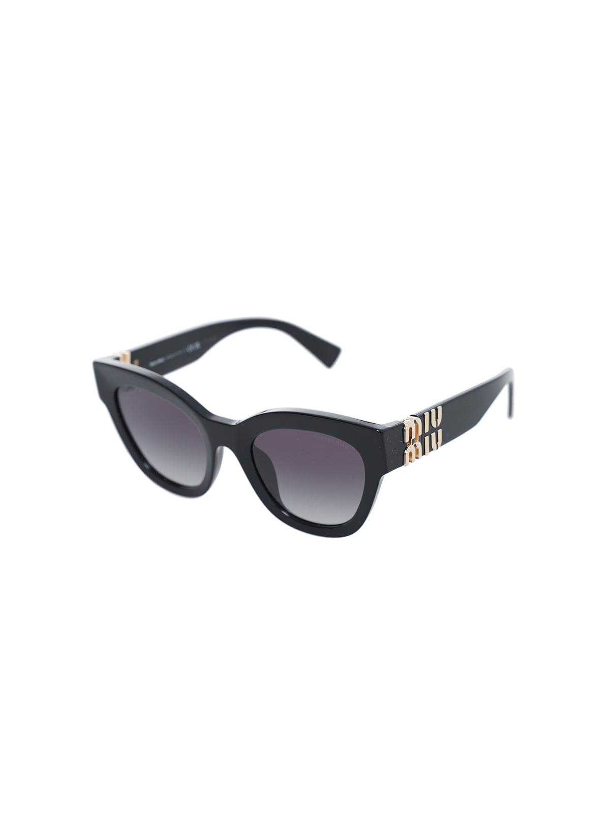 MU 01YS Square Black Sunglasses Gray Lens