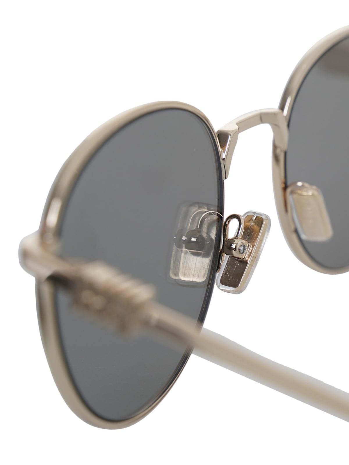MU 55ZS Round Gold Sunglasses Light Grey Mirror Silver Lens