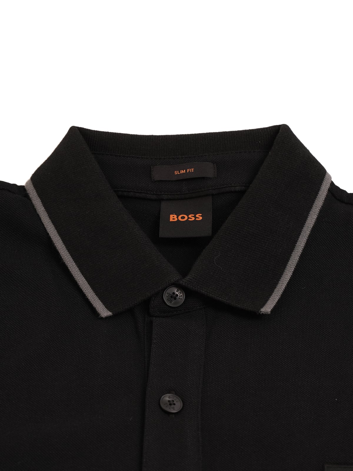 Passertip Slim Fit Polo Shirt Stretch-Cotton Piqué Black