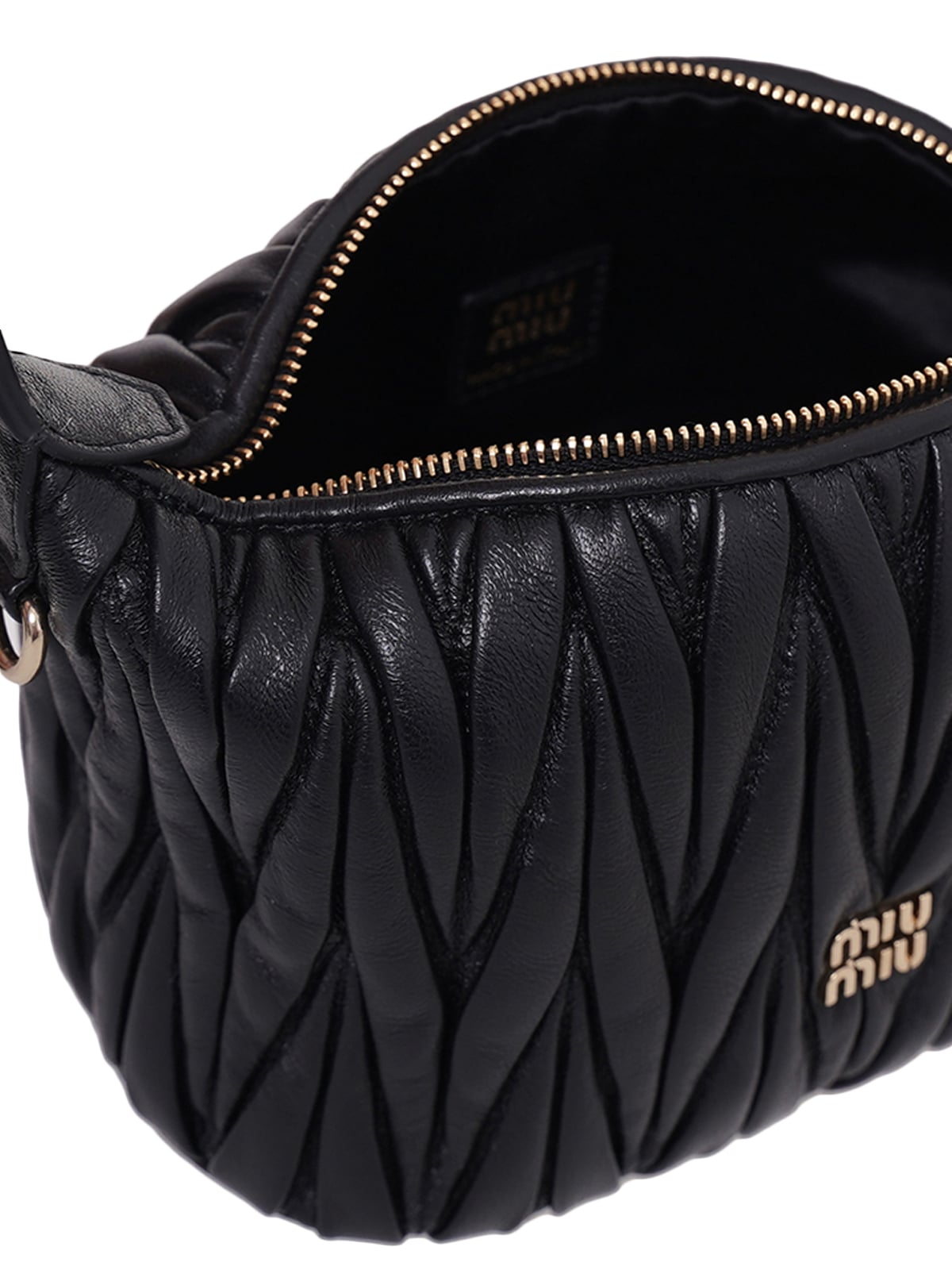 Matelassé Nappa Leather Pouch Black