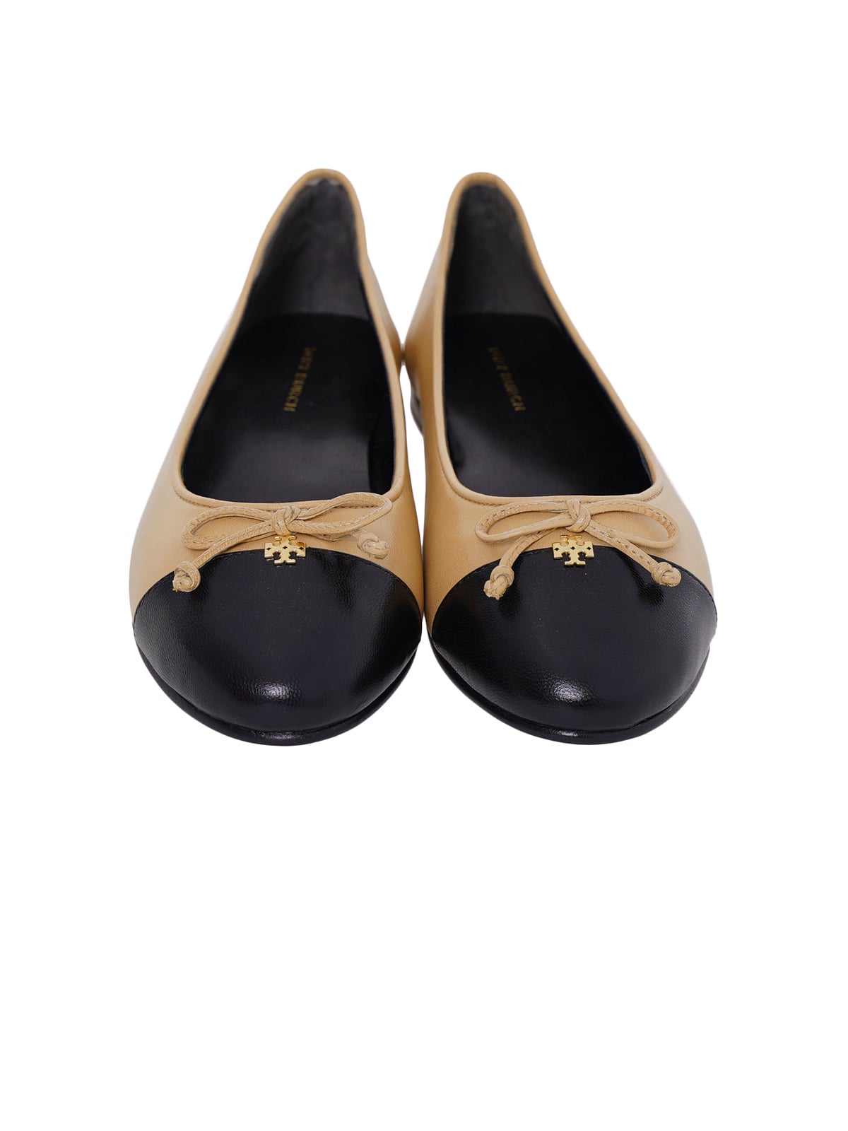 Bow Cap-Toe Leather Ballet Ginger Shortbread
