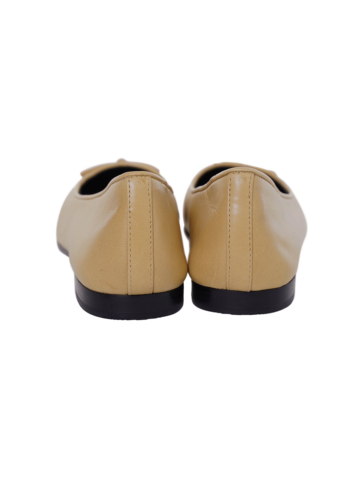 Bow Cap-Toe Leather Ballet Ginger Shortbread