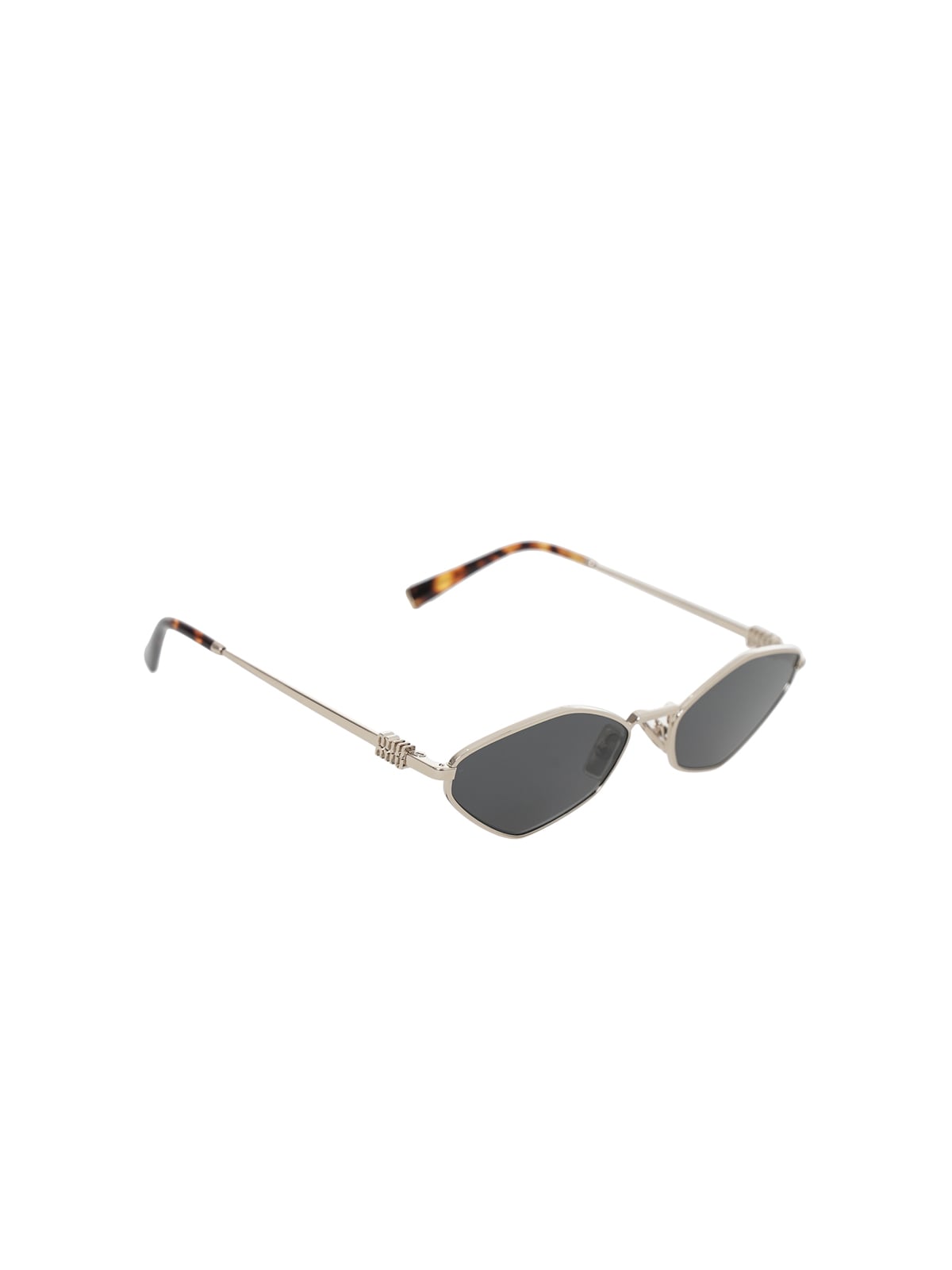 MU 54ZS Irregular Pale Gold Sunglasses Gray Lens
