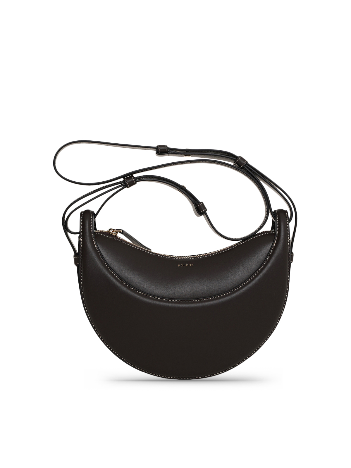 Polène Numero Dix Crossbody Bag Smooth Leather Ebony Original