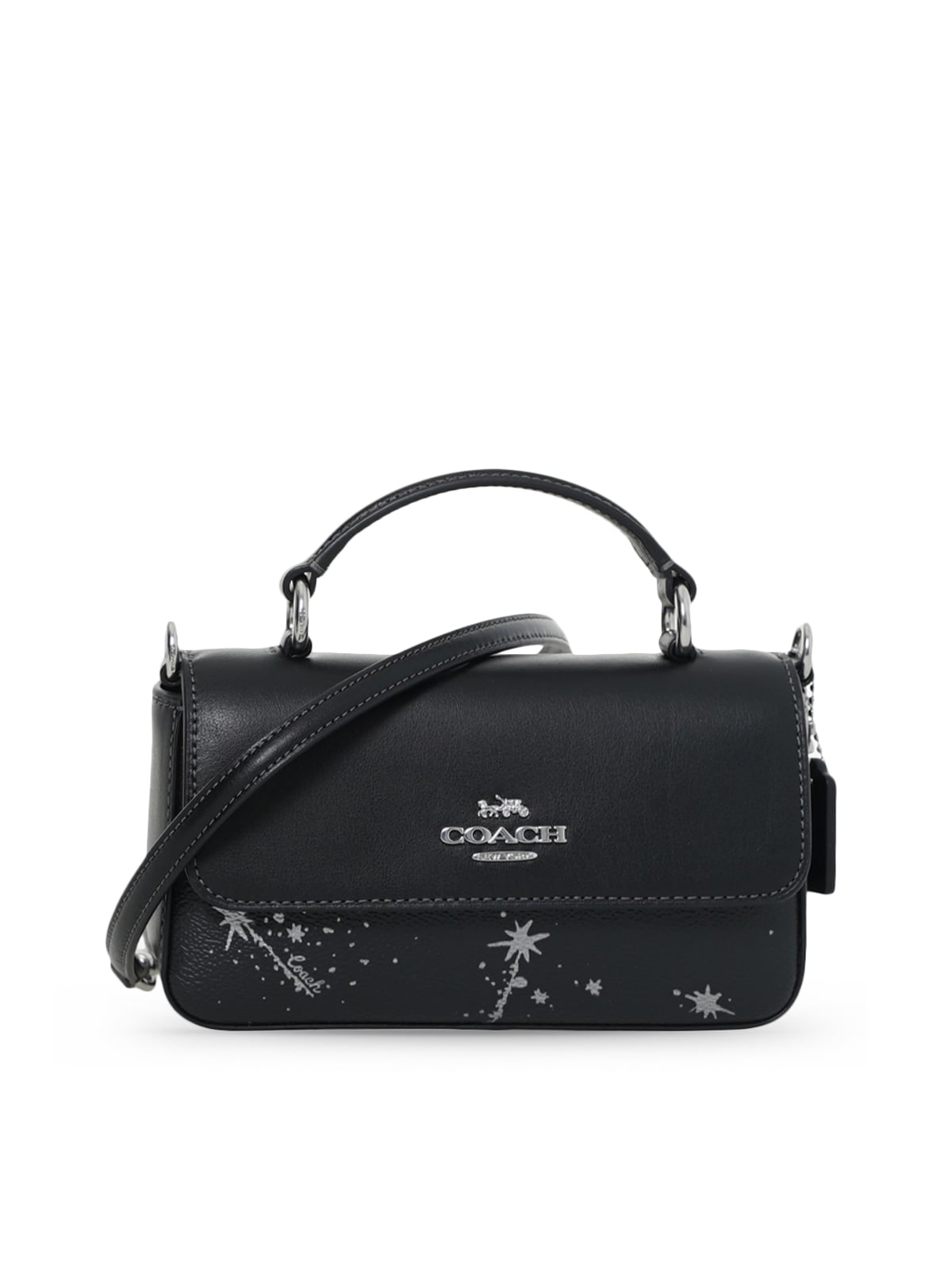 Mini Josie Top Handle Bag with Star Print Silver/Black Multi-Coach