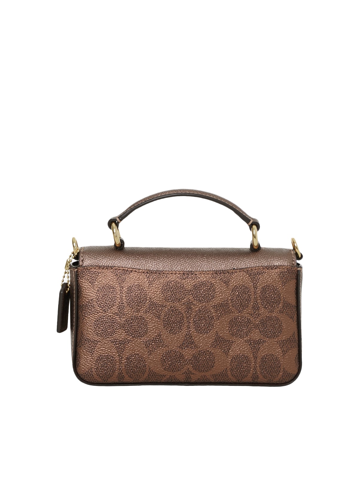 Mini Josie Top Handle Bag In Signature Canvas Brown/Copper