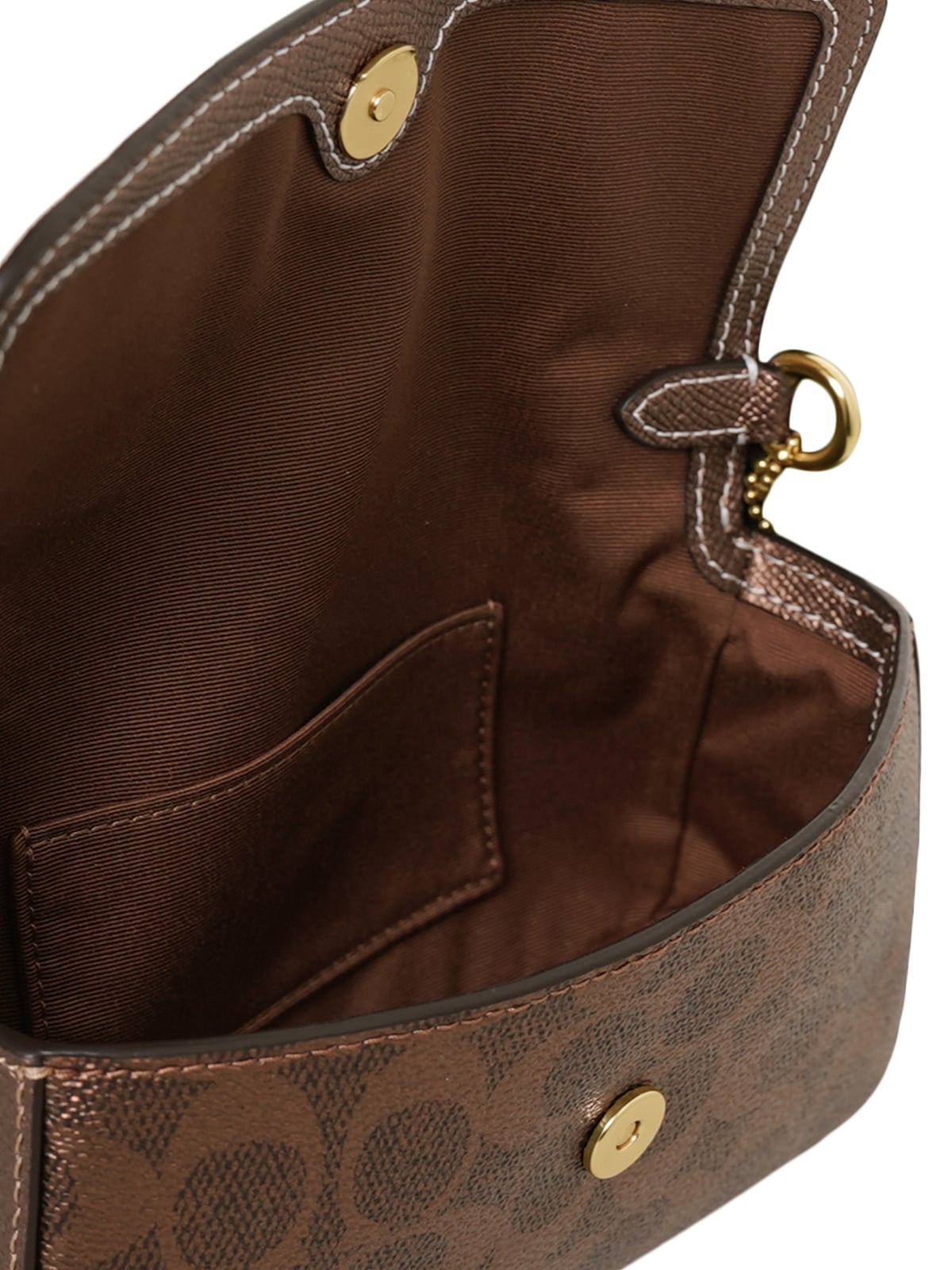 Mini Josie Top Handle Bag In Signature Canvas Brown/Copper